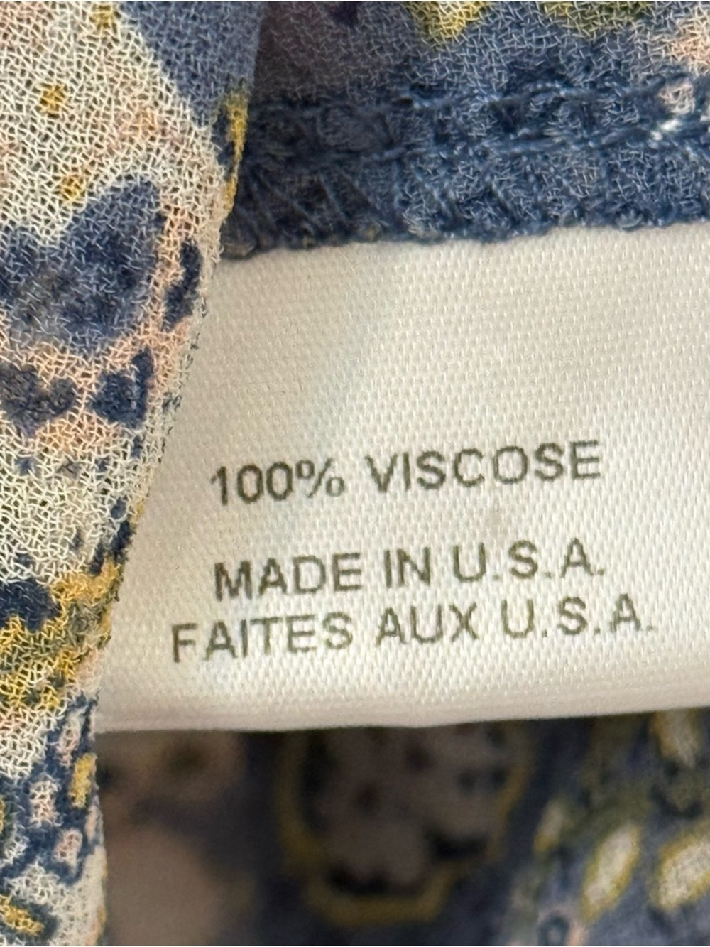MISA Blue/Ivory Paisley Long Sleeve Ruffle Neck Tie Blouse S - Picture 7 of 8